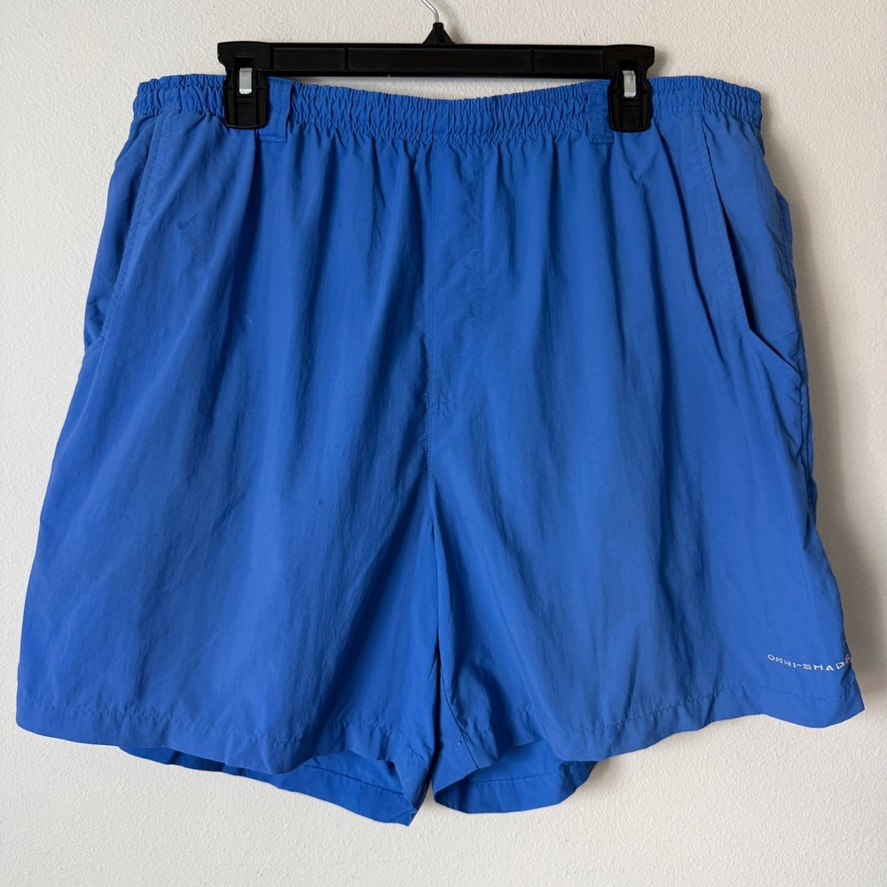 Columbia PFG Mens Backcast III Water Shorts Blue XL 6in Inseam Omni-Shade UPF 50